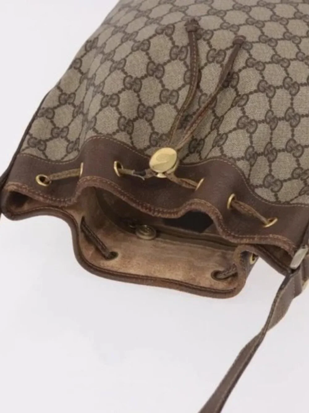 GUCCI GG Supreme Purse Shoulder Bag PVC Beige Gold 001 115 6179 4023 Auth 187851